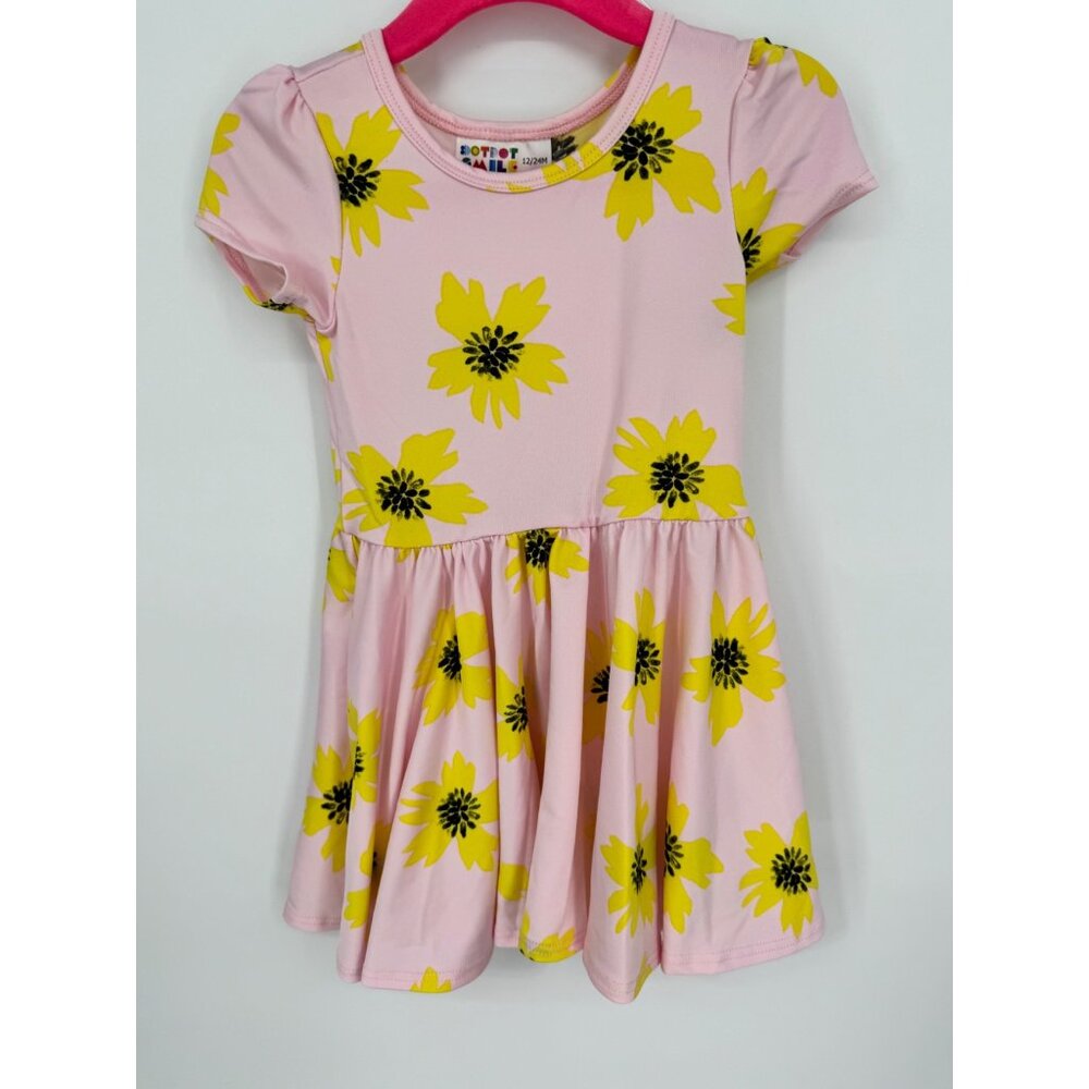 Dotdotsmile Girls Dress Size 12/24 Months Pink with Flowers New With Tags